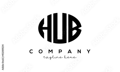 HUB three Letters creative circle logo design