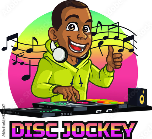 Disc Jockey Cartoon Mascot Logo
