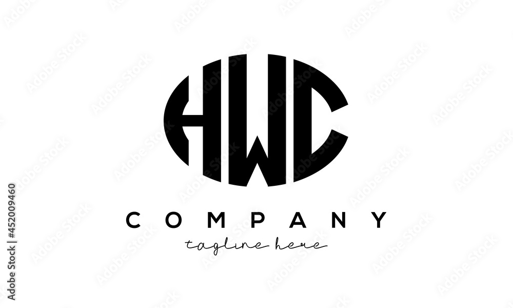 HWC three Letters creative circle logo design HWC three Letters creative circle logo design