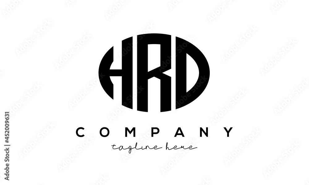 HRD three Letters creative circle logo design HRD three Letters creative circle logo design