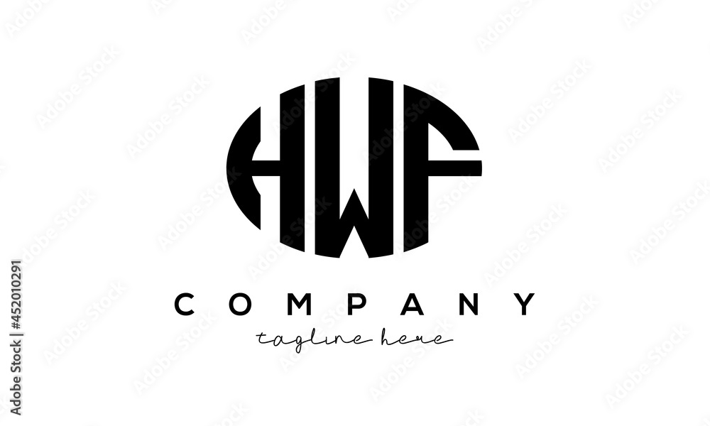 HWF three Letters creative circle logo design HWF three Letters creative circle logo design