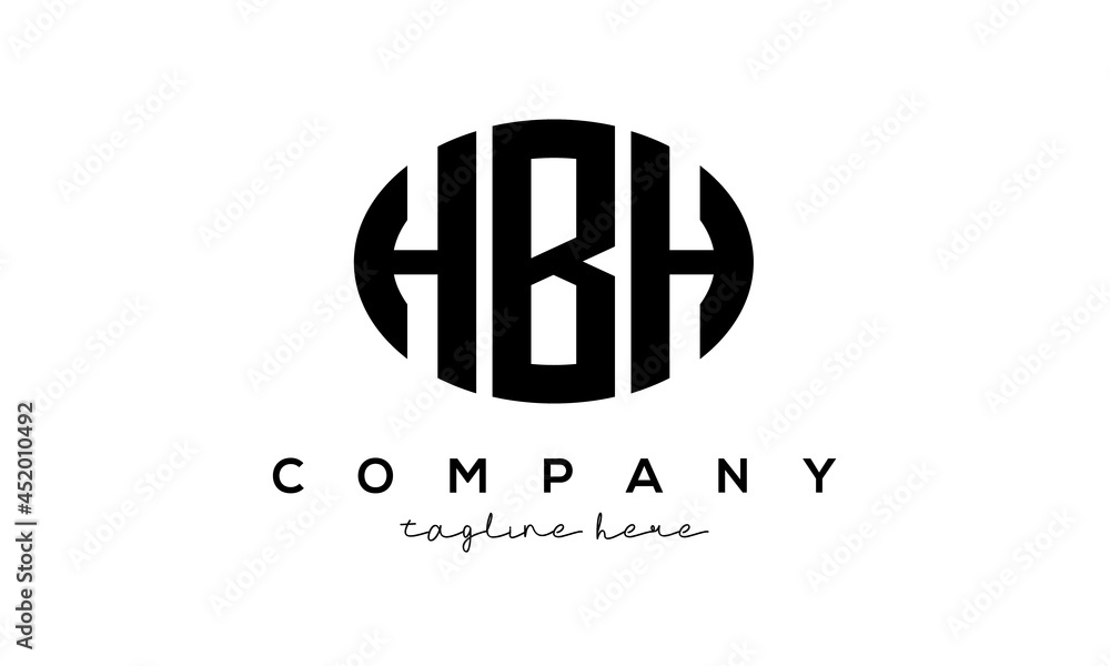 HBH three Letters creative circle logo design