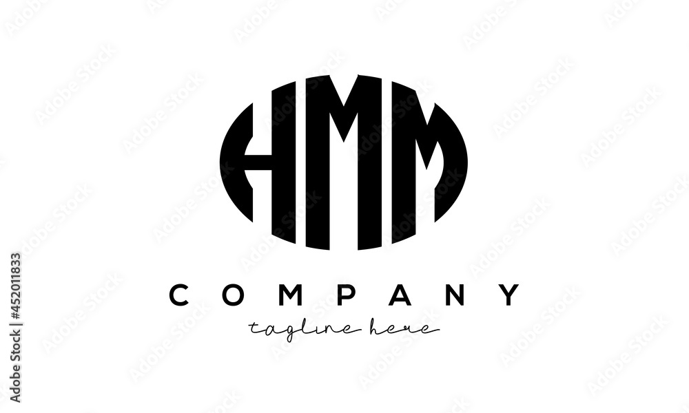 HMM three Letters creative circle logo design HMM three Letters creative circle logo design
