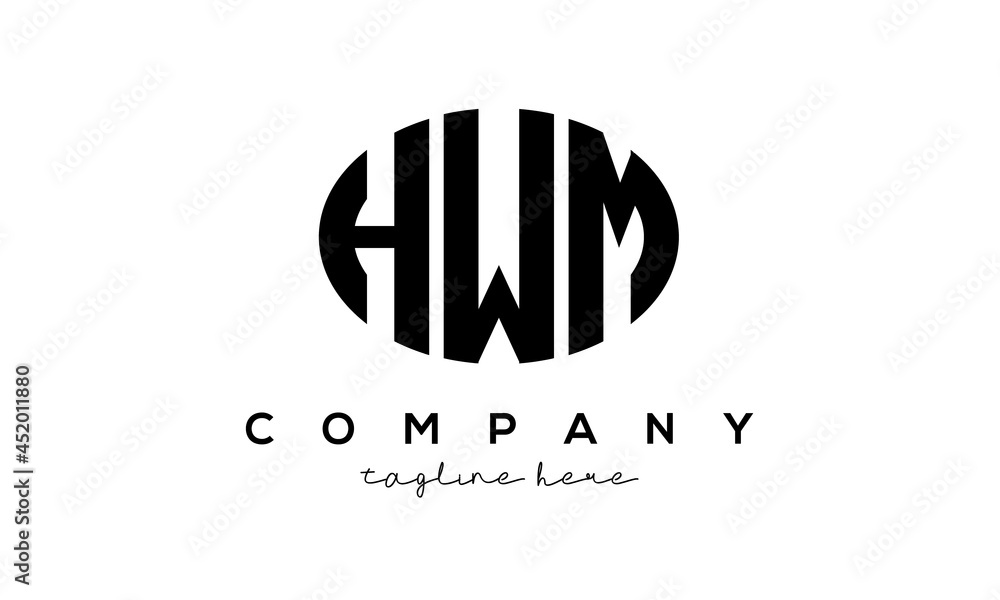 HWM three Letters creative circle logo design HWM three Letters creative circle logo design