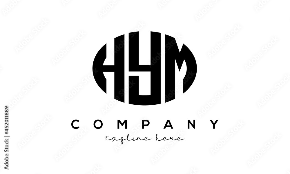HYM three Letters creative circle logo design HYM three Letters creative circle logo design