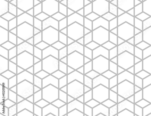 The geometric pattern with lines. Seamless vector background. White and gray texture. Graphic modern pattern. Simple lattice graphic design.