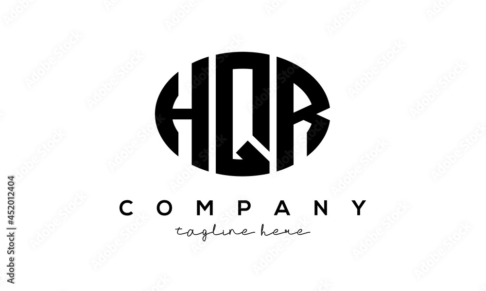 HQR three Letters creative circle logo design HQR three Letters creative circle logo design