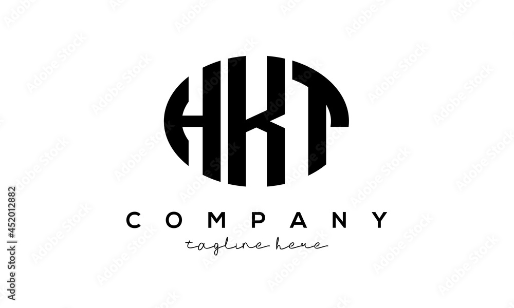 HKT three Letters creative circle logo design HKT three Letters creative circle logo design