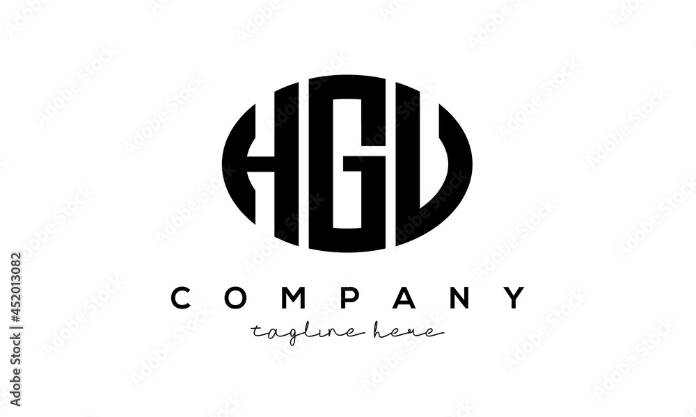 HGU three Letters creative circle logo design	