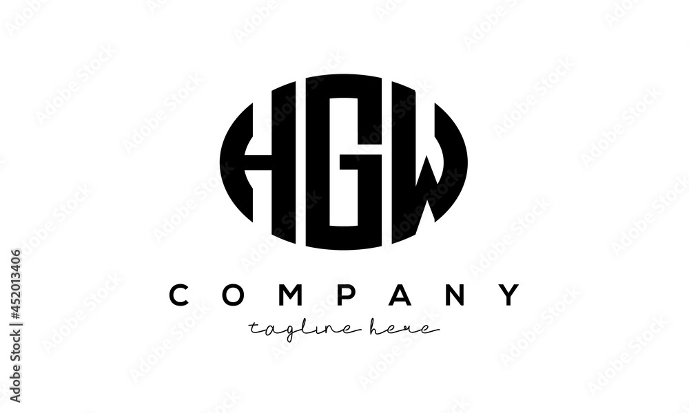 HGW three Letters creative circle logo design	