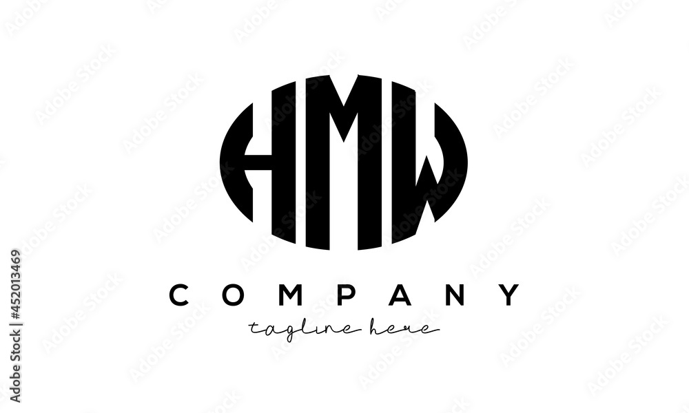 HMW three Letters creative circle logo design HMW three Letters creative circle logo design