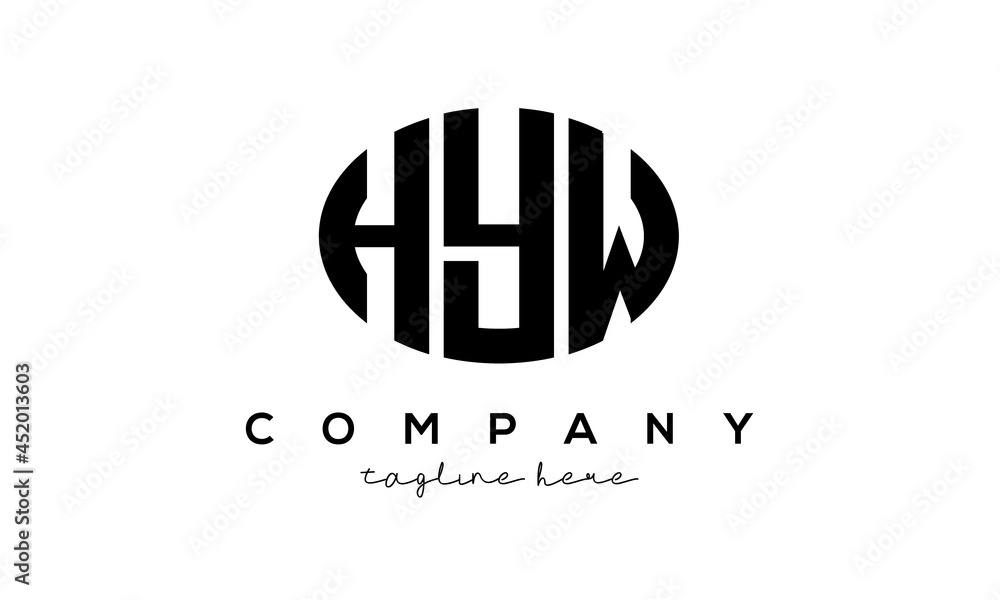 HYW three Letters creative circle logo design	