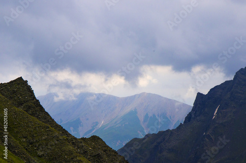 Beautiful Caucasian landscape and view of a mountain range in Javakheti, Georgia photo