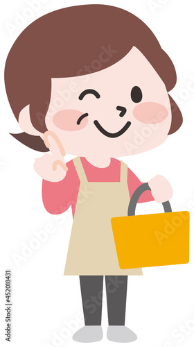 二頭身_家事をするシニア女性