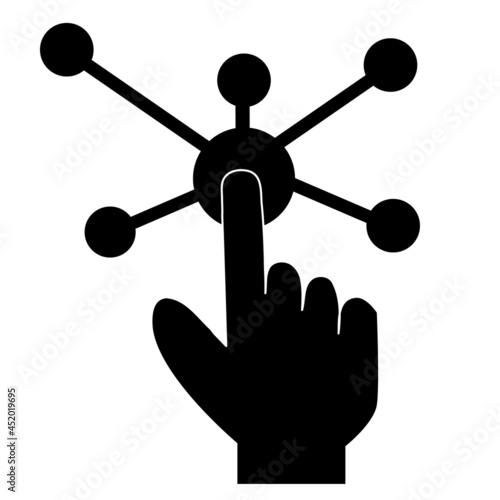 interactive interface solid icon on white background. interactive touch screen sign. flat style.
