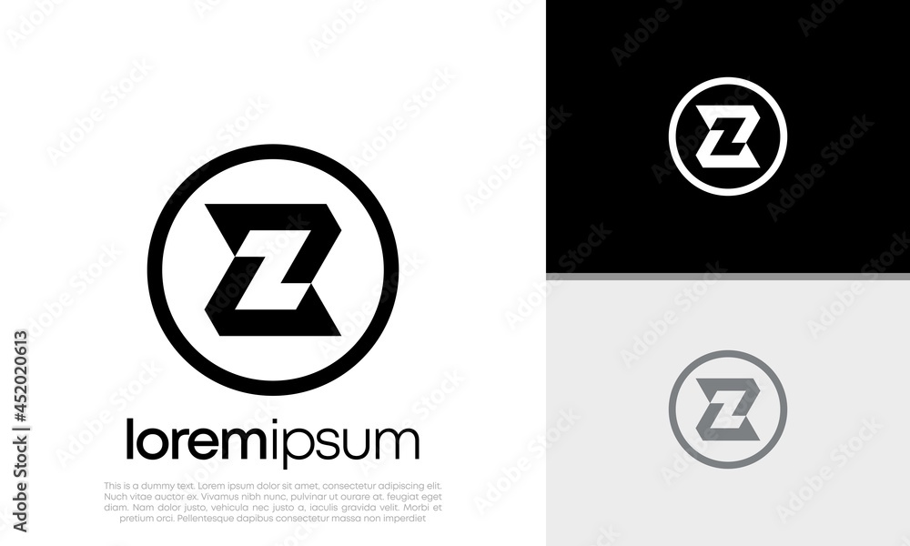 Initials Z logo design. Innovative high tech logo template. Initials Z logo design. Innovative high tech logo template.