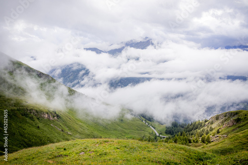 Low clouds over Grossglockner High Alpine Road in Austria - travel photography