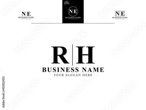 Letter RH Logo, Monogram rh logo icon vector with Abstract R&H simple logo design for all kind of use