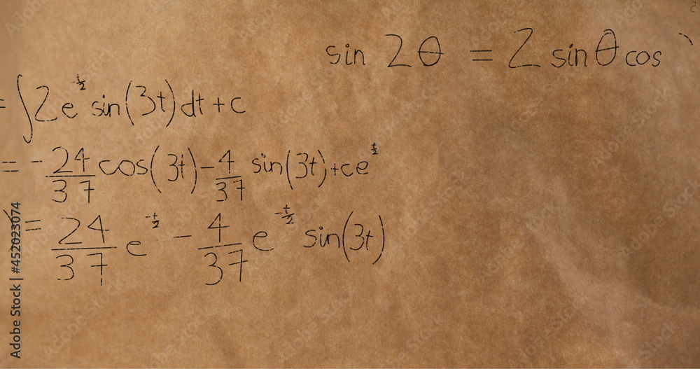 Naklejka premium Mathematical equations and figures 4k