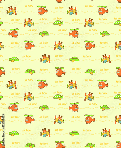 AIR SHOW SEAMLESS PATTERN VECTOR MOTIVE