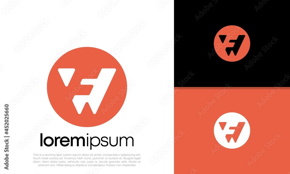 Initials W. WF. FW logo design. Innovative high tech logo template. Technology Logo. Initials W. WF. FW logo design. Innovative high tech logo template. Technology Logo.