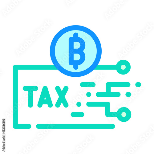 Fototapeta Naklejka Na Ścianę i Meble -  cryptocurrency tax color icon vector. cryptocurrency tax sign. isolated symbol illustration