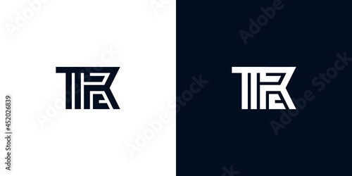 Minimal creative initial letters TR logo