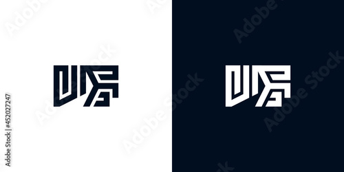 Minimal creative initial letters VF logo