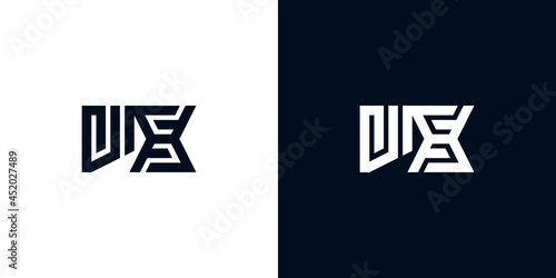 Minimal creative initial letters VX logo
