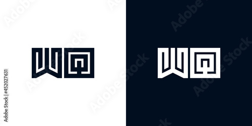Minimal creative initial letters WQ logo