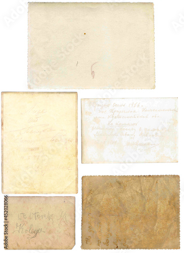 old papers set isolated on white background