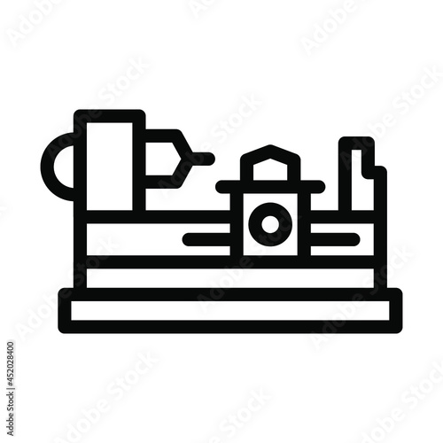 lathe machine line icon illustration vector graphic