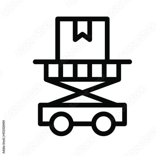 lifting machine line icon illustration vector graphic