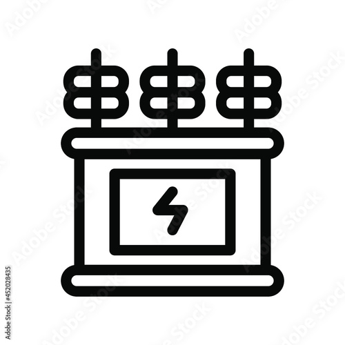 power transformer line icon illustration vector graphic