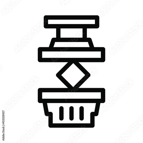 press machine icon line icon illustration vector graphic