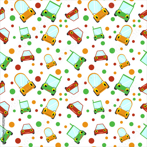 Seamless children's pattern with cars on it