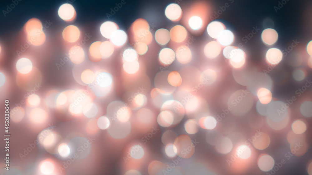 abstract background of glitter vintage lights - de-focused. Banners with Christmas lights and decorations - Christmas garland made of bokeh lights