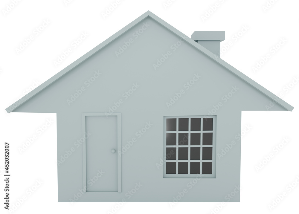 House isolated on white background. Facade. 3D Illustration House isolated on white background. Facade. 3D Illustration
