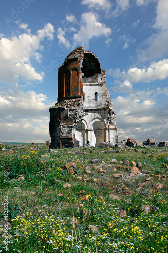 Church of the Redeemer also known as Church of Saint Prkitch in the ruins of the ancient capital of Bagradit Armenian Kingdom, Ani, in Kars, Turkey. photo