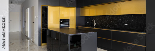 Spacious and luxury kitchen, panorama © Dariusz Jarzabek