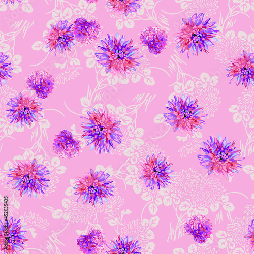 Seamless floral background. flowers pattern, used on mock up. Design for prints, wallpaper, textile. Vector illustration. © eylul_design