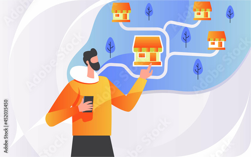 Wallpaper Mural Selecting restaurant illustration concept vector Torontodigital.ca