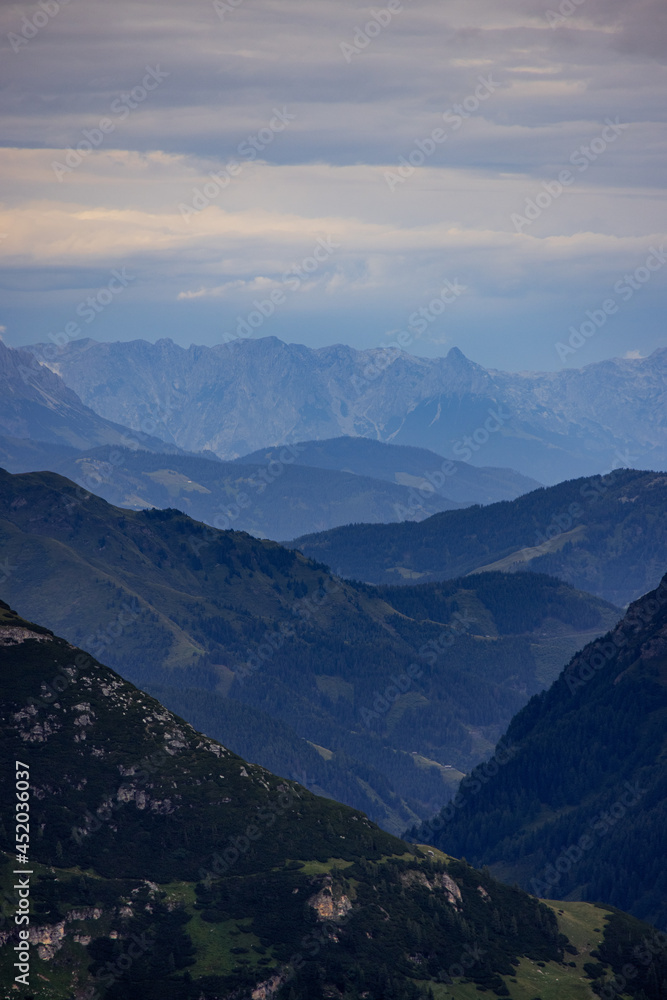 View from Grossglockner High Alpine Road in Austria over the mountains - travel photography