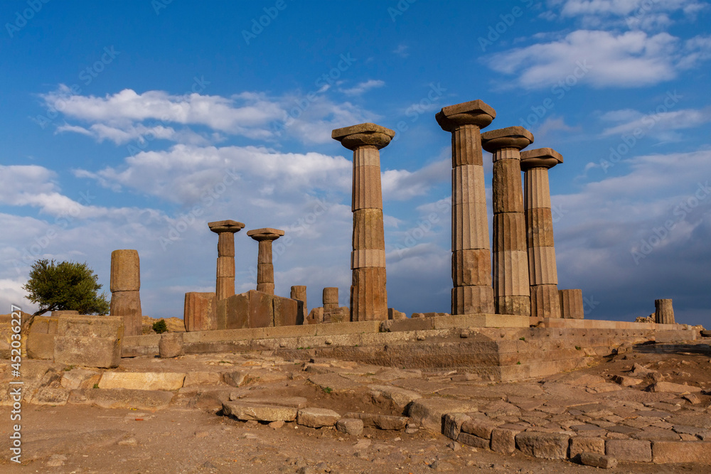Ruins of the Temple of Athena at the ancient city of Assos, in Behramkale, Canakkale,Turkey