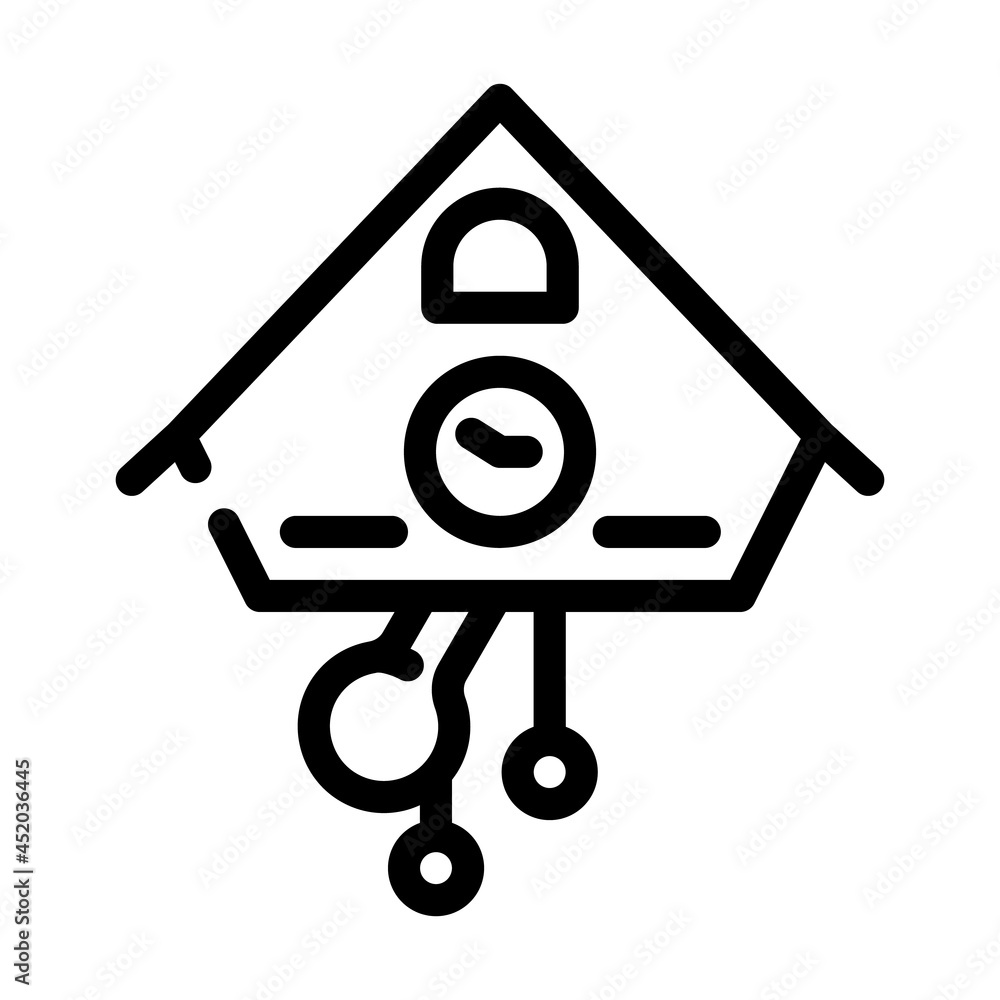 cuckoo clock line icon vector. cuckoo clock sign. isolated contour symbol black illustration cuckoo clock line icon vector. cuckoo clock sign. isolated contour symbol black illustration