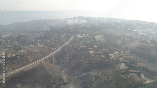 Woolsey Fire, Malibu California Post fire Burnt Mountains
