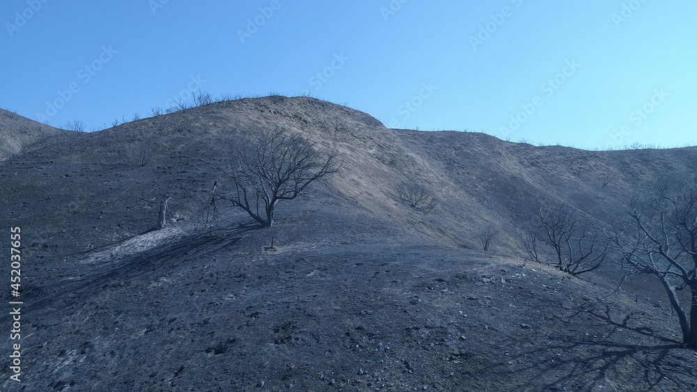 Woolsey Fire, Malibu California Post fire Burnt Mountains
Woolsey Fire, Malibu California Post fire Burnt Mountains