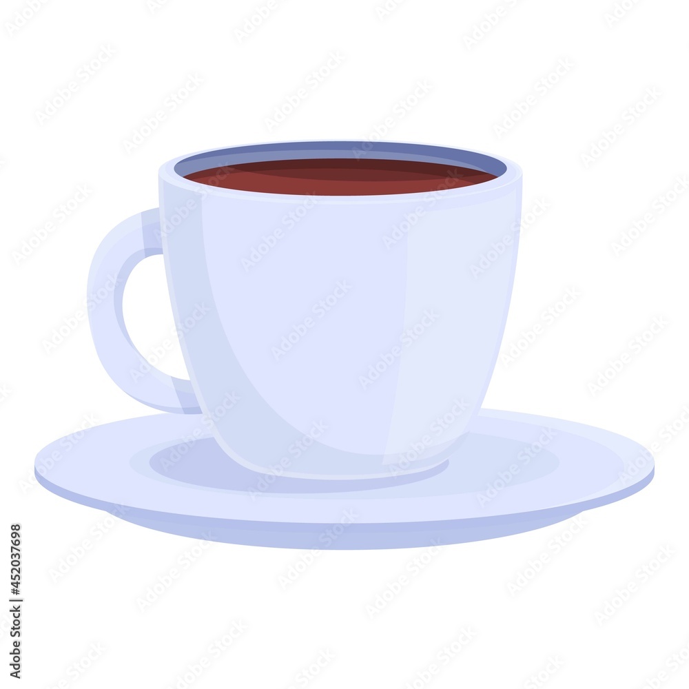 Hot coffee cup icon cartoon vector. Morning cafe. Cappuccino mug
