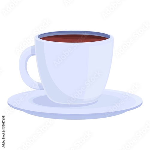 Hot coffee cup icon cartoon vector. Morning cafe. Cappuccino mug
