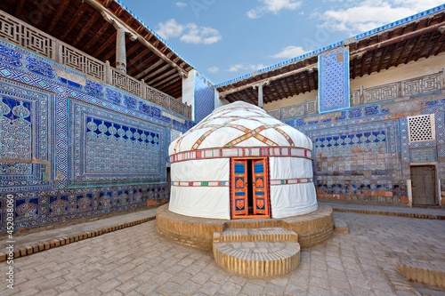Nomadic yurt in the old town, Khiva, Uzbekistan